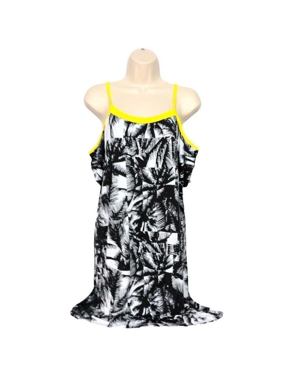Fabletics Tina Mini Dress Small Black White Palms